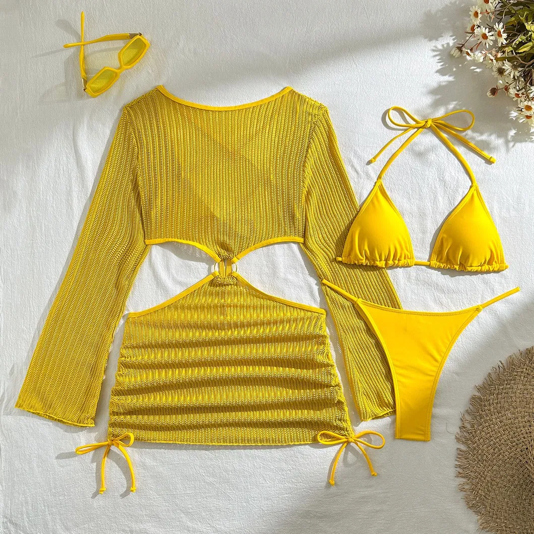 Women Backless Cut out O Ring Side Tied Cover up