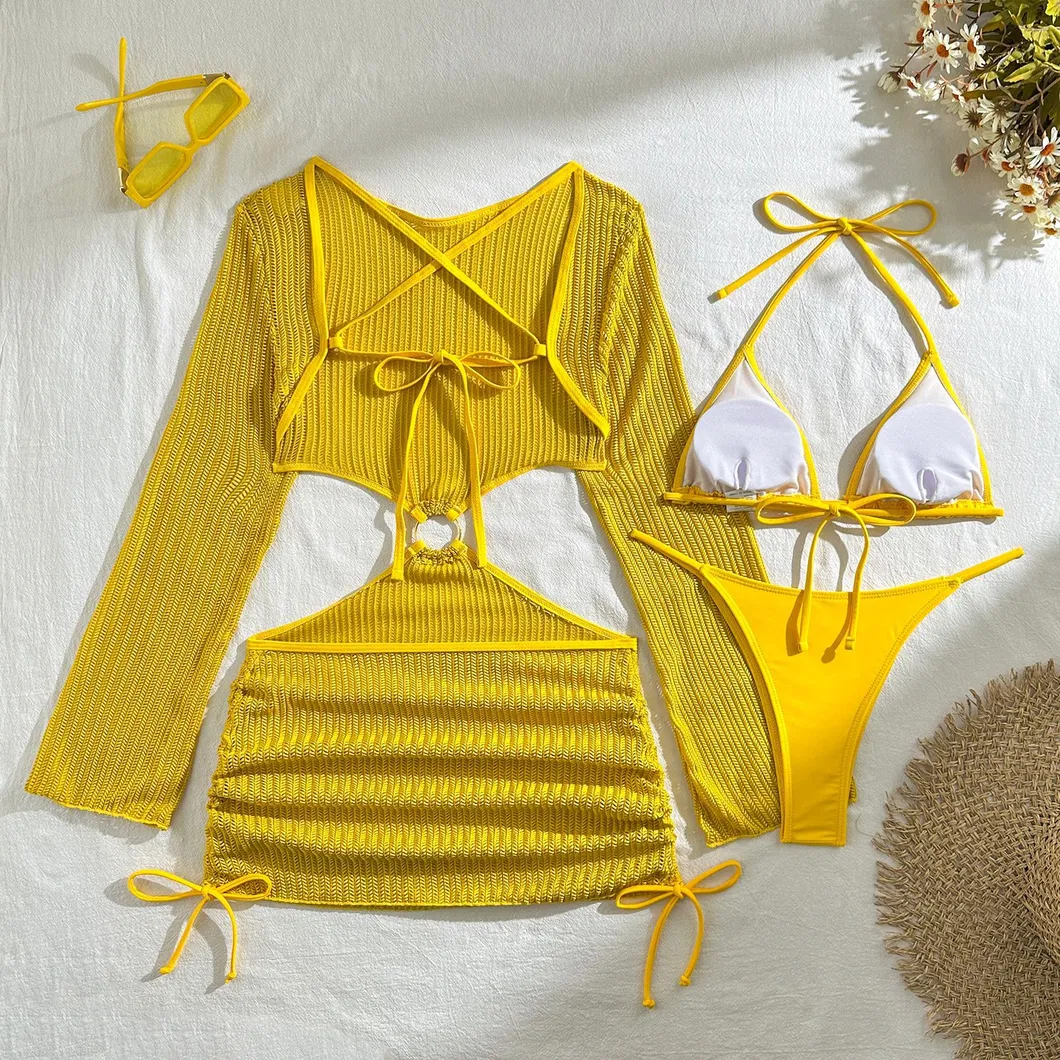 Women Backless Cut out O Ring Side Tied Cover up
