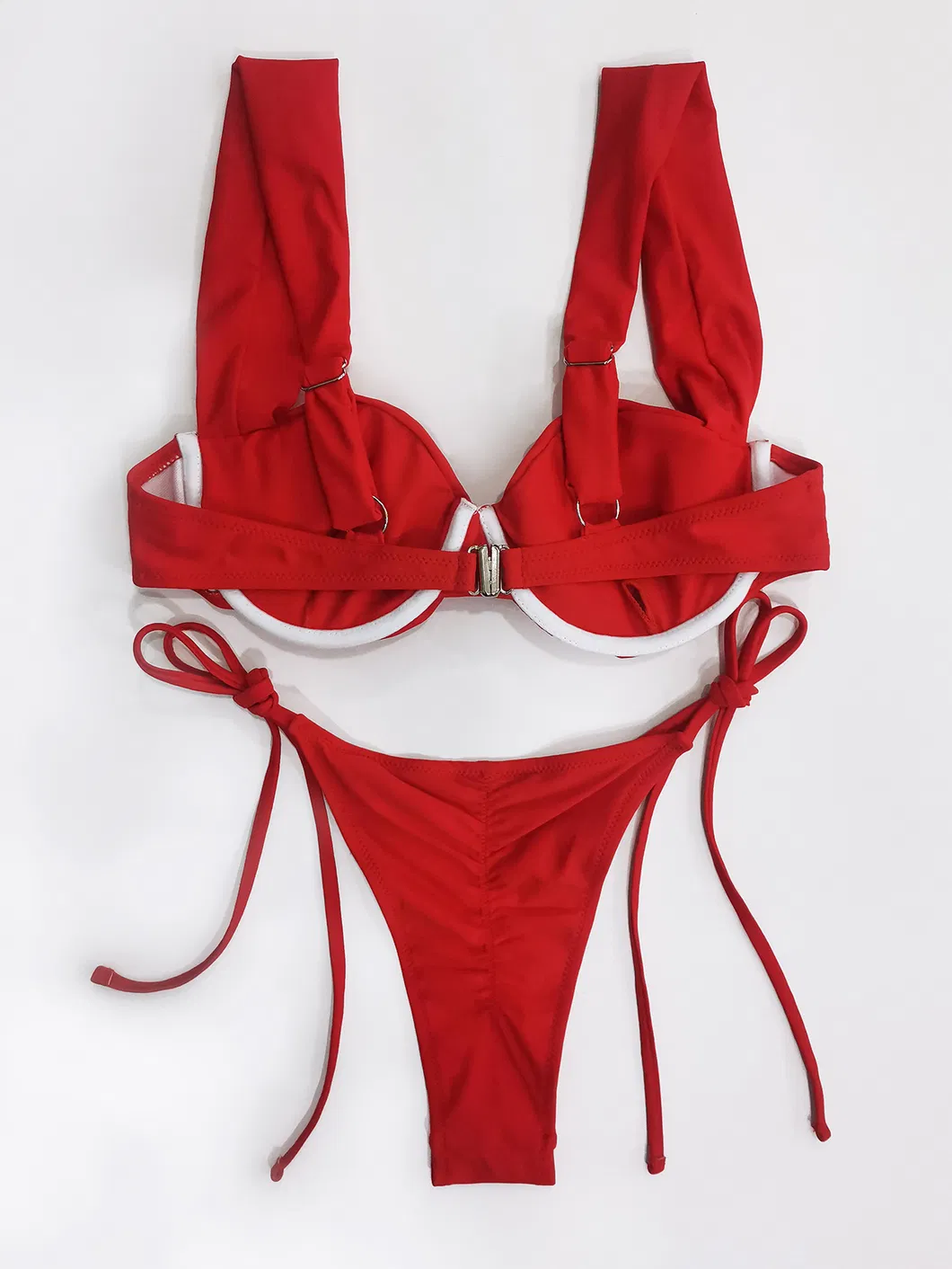 Women Two Pieces Solid Color Bikini Underwire Swimwear