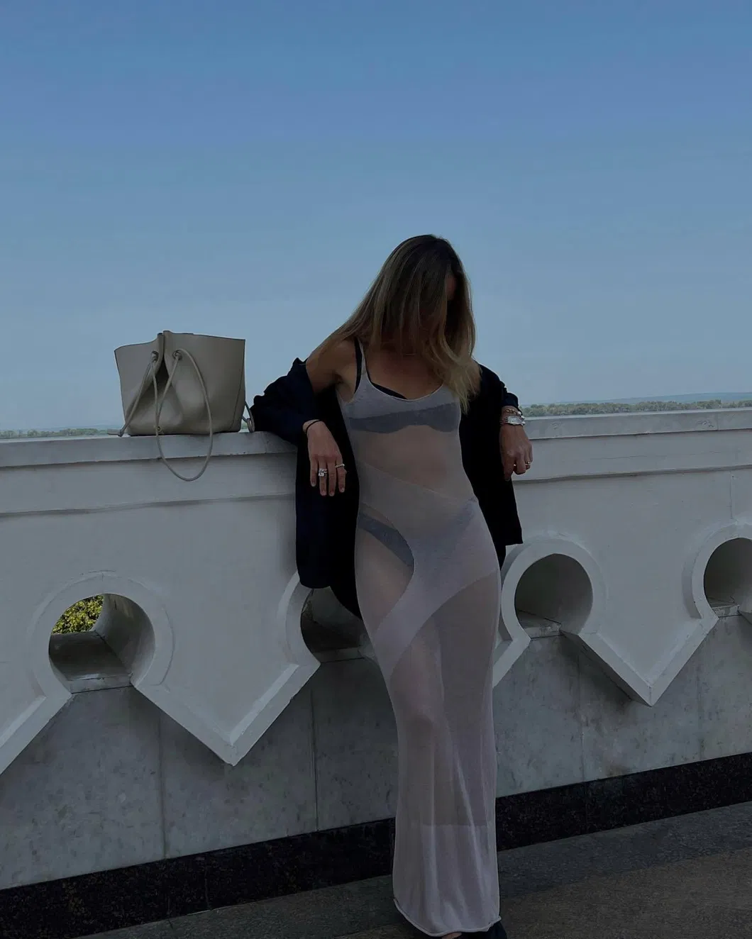 Sexy Slim Fit Long Dress Backless Mesh Women Cover up