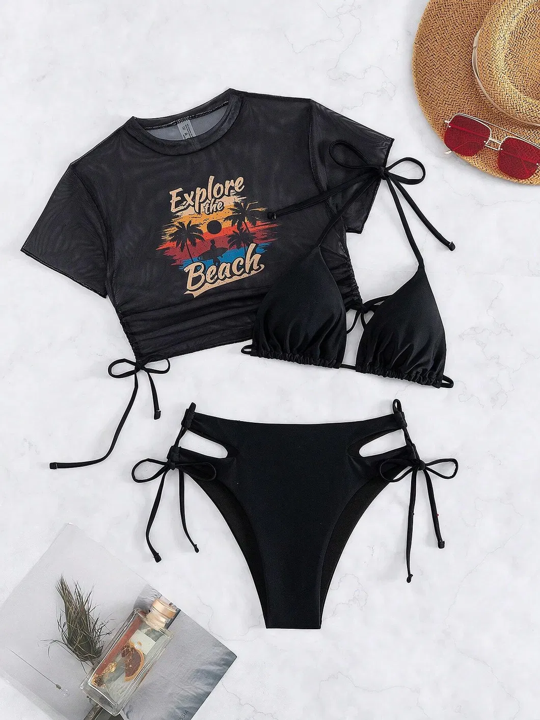 Beach Printing Three Pieces Swimsuits
