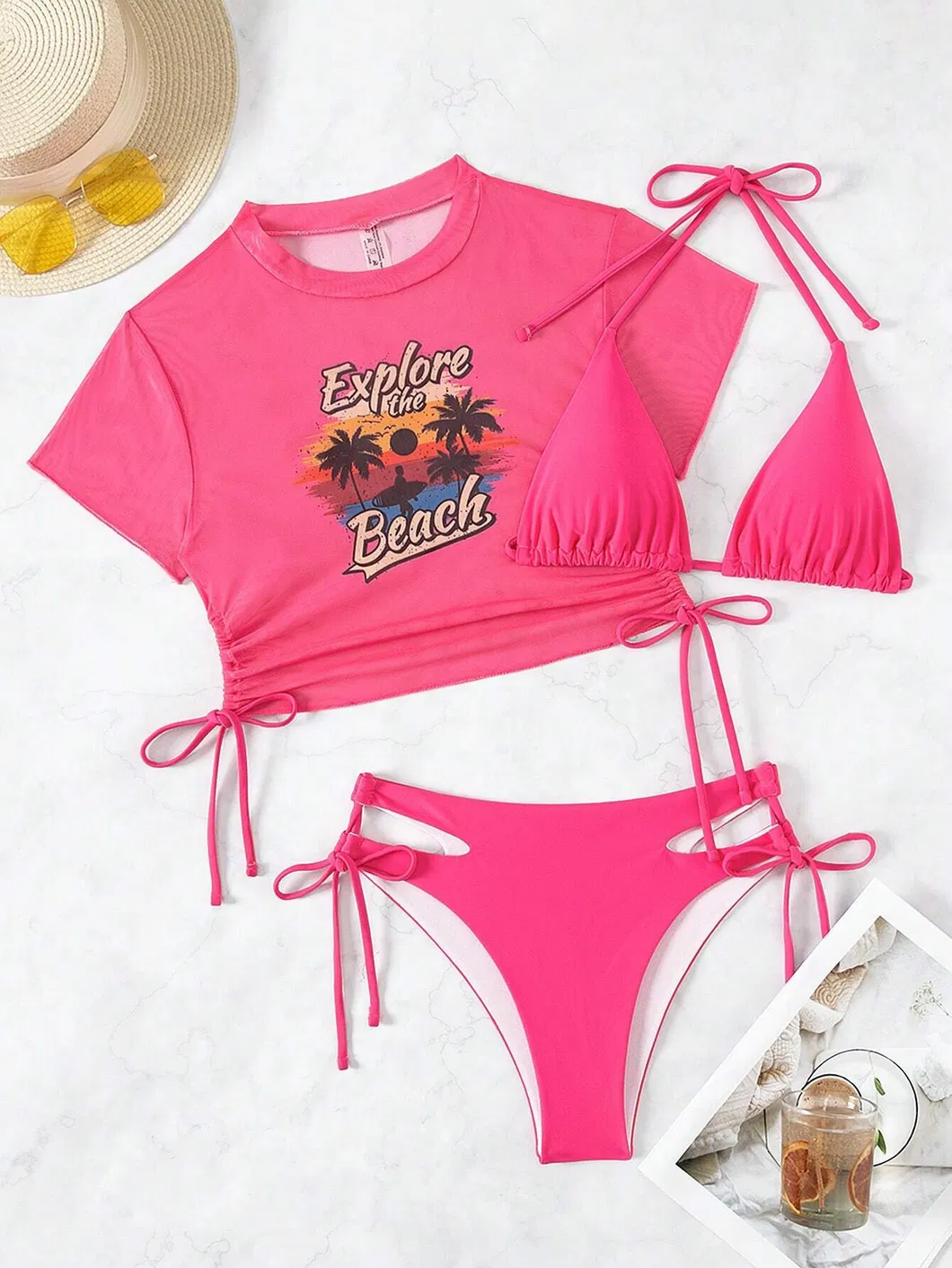 Beach Printing Three Pieces Swimsuits