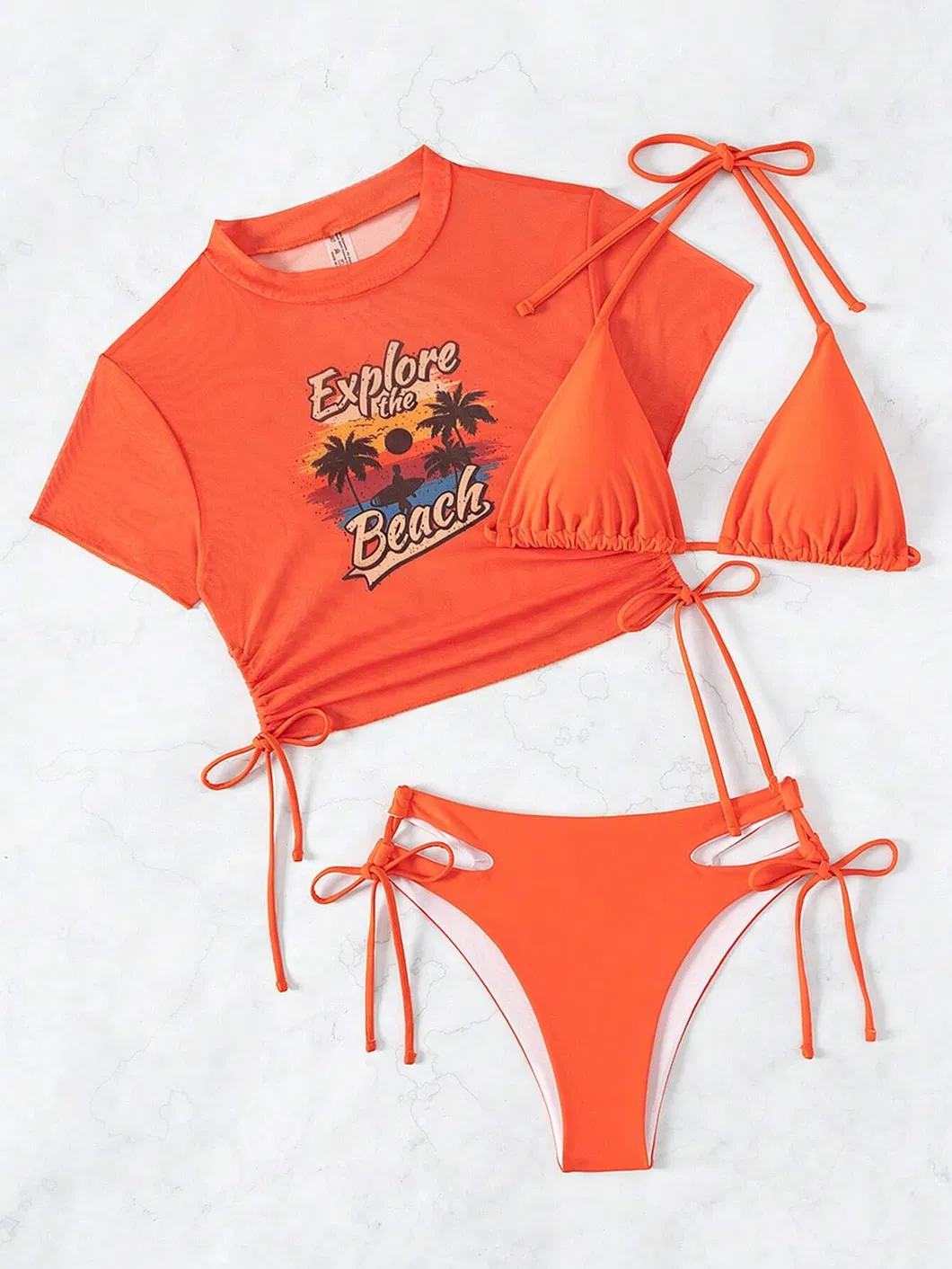 Beach Printing Three Pieces Swimsuits