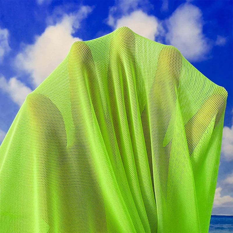 Women&prime;s Mesh Neon Green Slit Maxi Beach Cover up