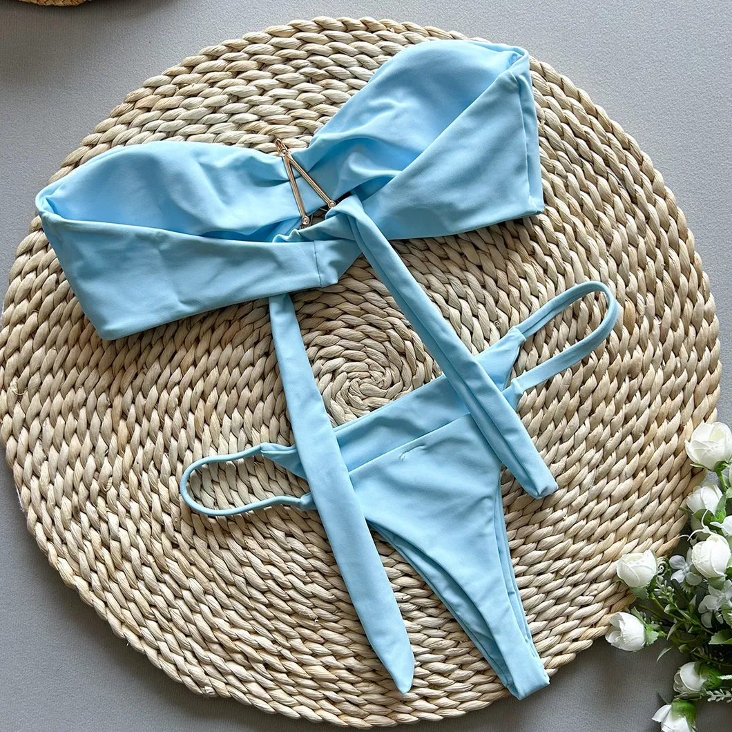 Two Pieces Bandeau Swimsuits with Starfish Hardware