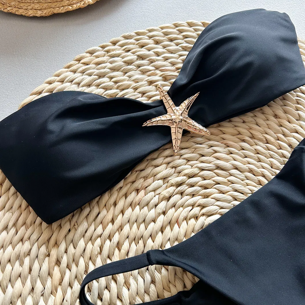 Two Pieces Bandeau Swimsuits with Starfish Hardware