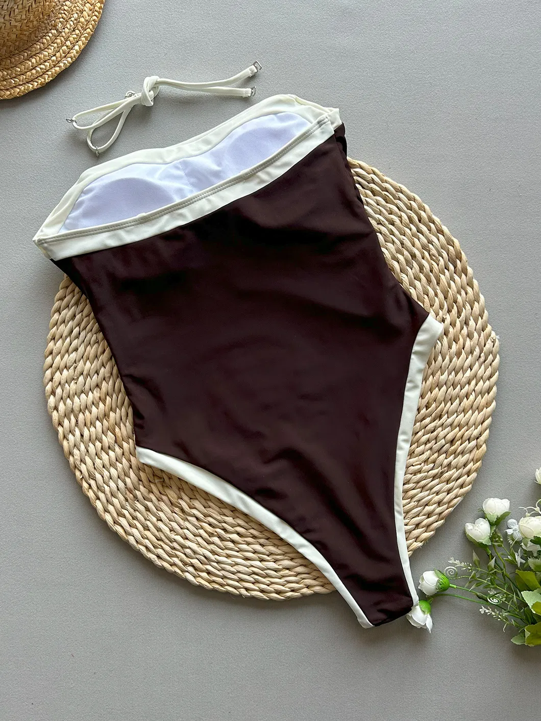 One Piece Swimsuits with Contrast Belt