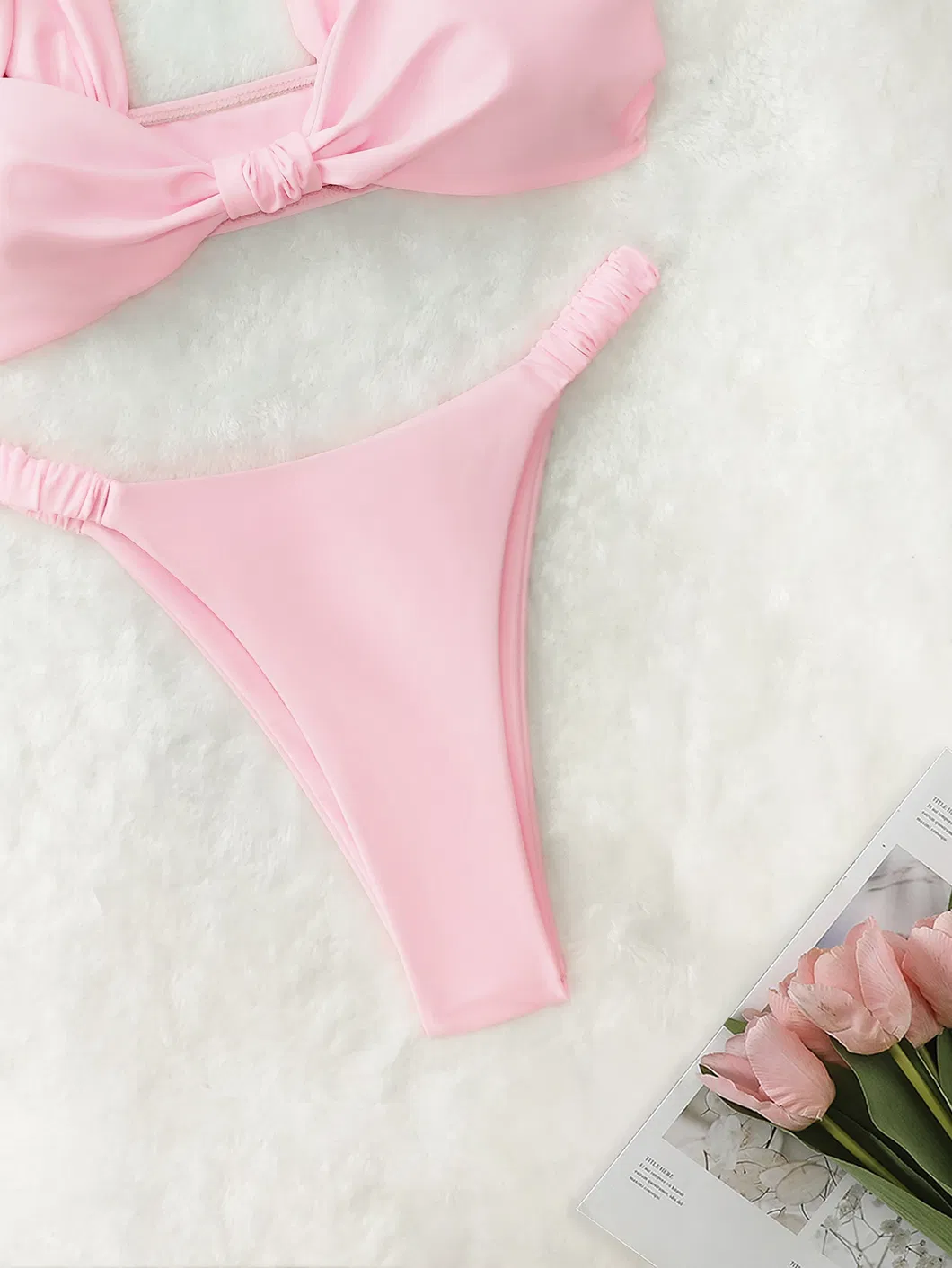 Knot High Cut Two Piece Swimsuits