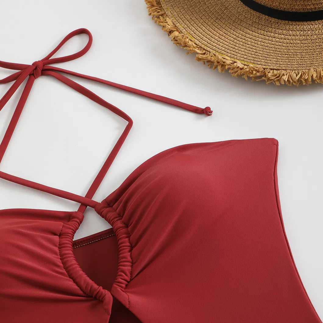 One Piece Cut out Halter Bikini