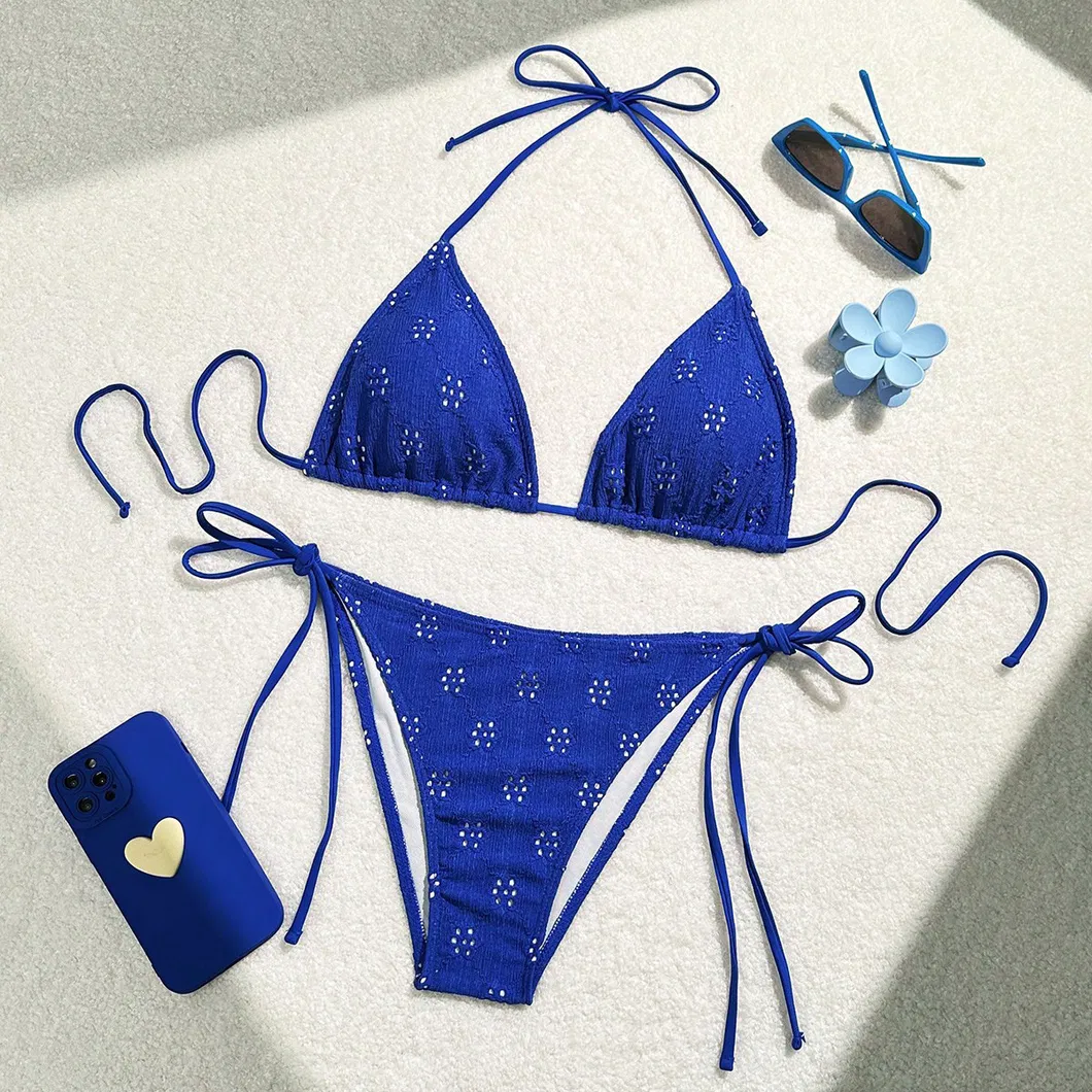 Small Flower Cut out Two Pieces Swimsuits