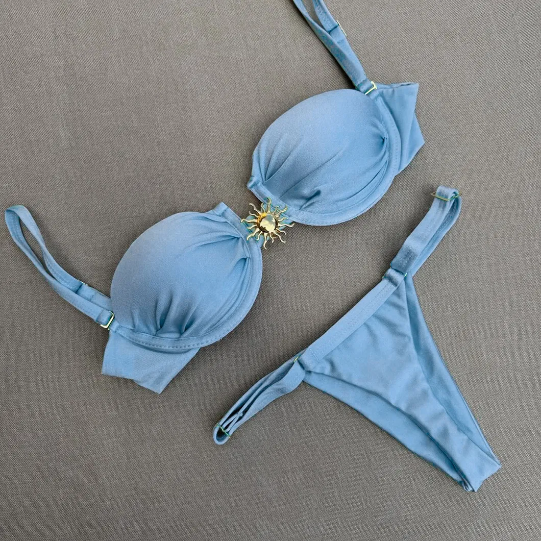 Three Pieces Swimsuits with Sun Hardware