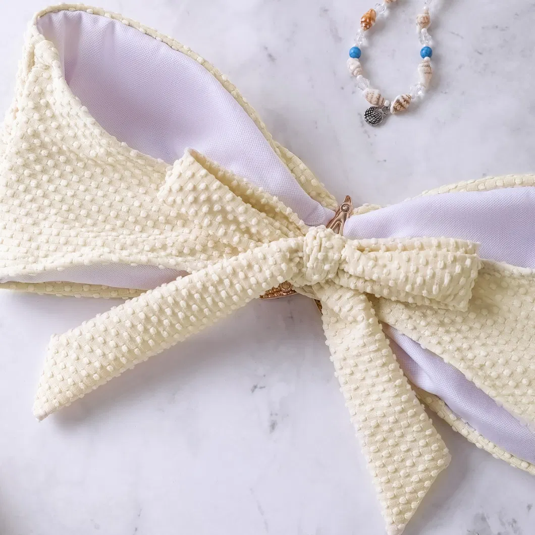 Polka DOT Fabric Bandeau Top Two Piece Swimsuits with Starfish Hardware