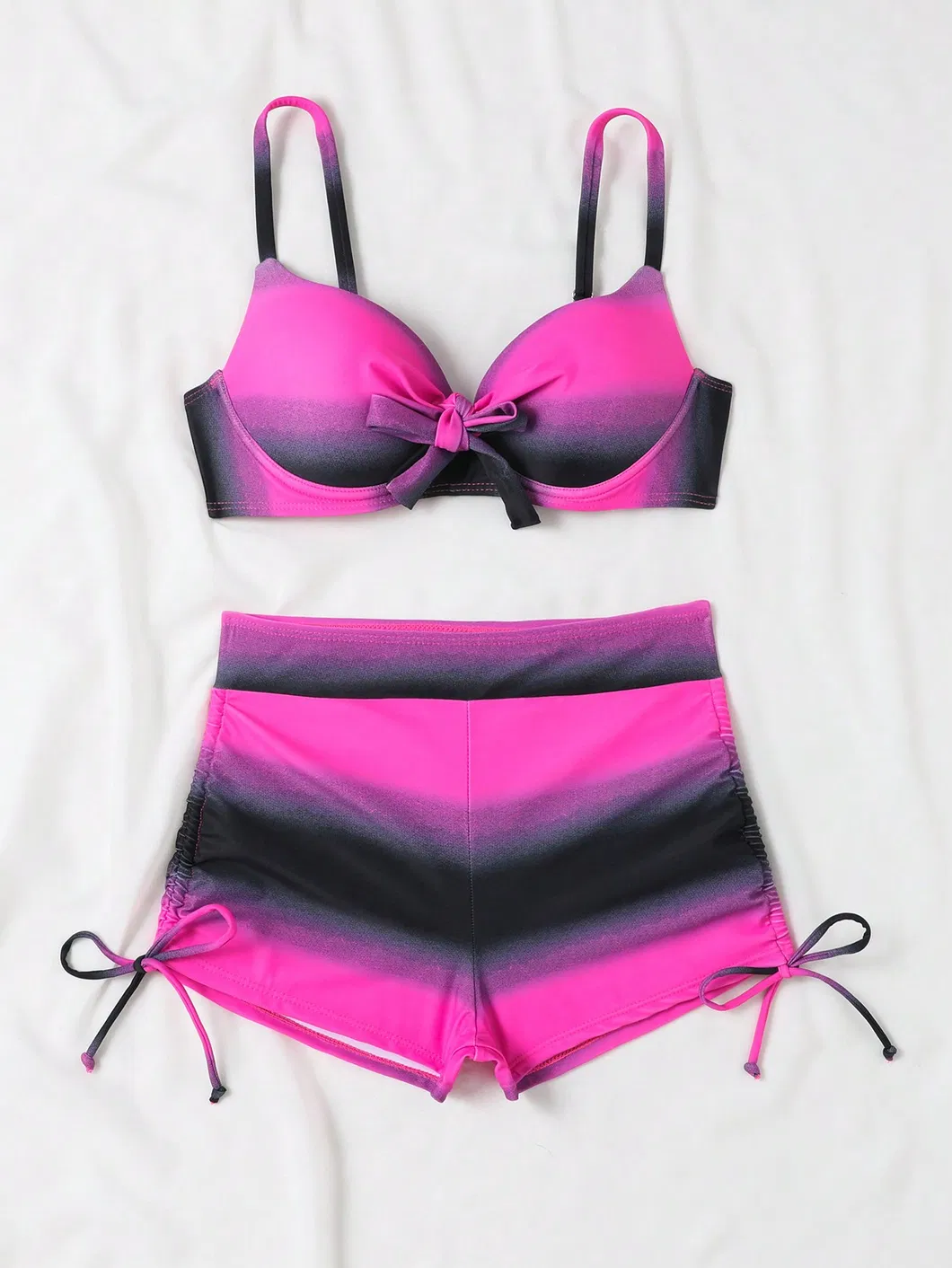 Ombre Two Piece Swimsuits with Boyshorts