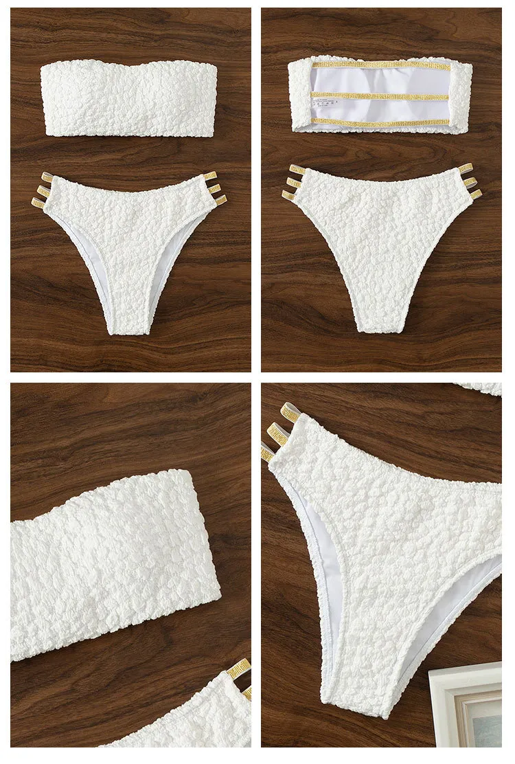 Custom Best Women Sexy Hot Two Pieces Swimwear Bandeau Bikini