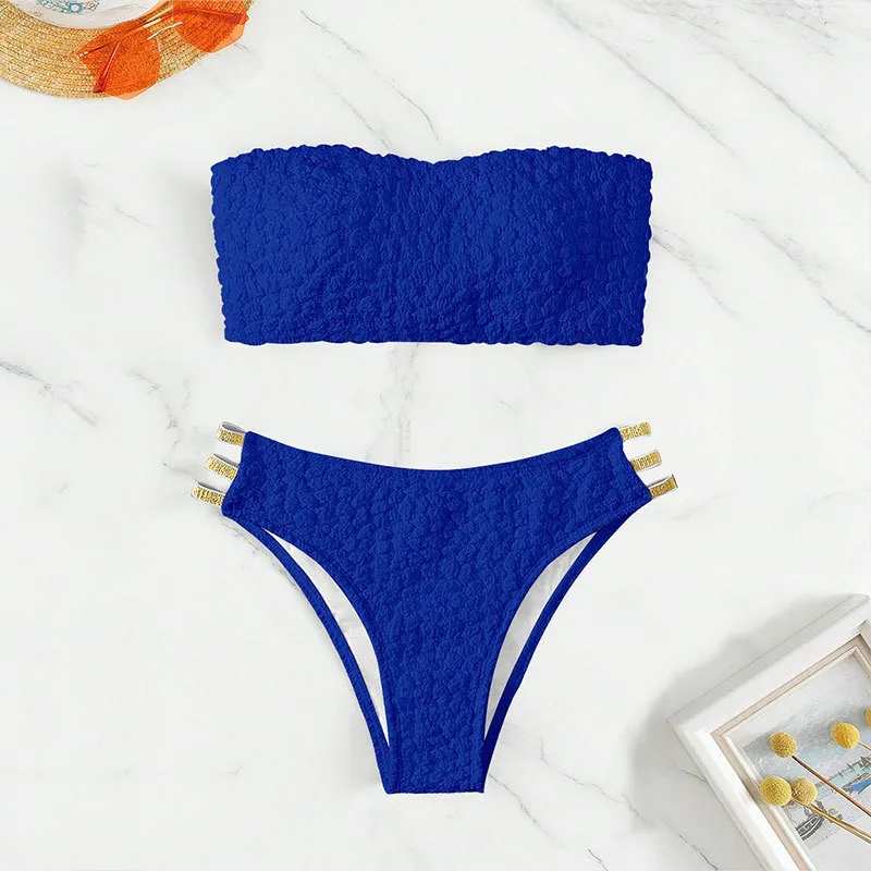 Custom Best Women Sexy Hot Two Pieces Swimwear Bandeau Bikini