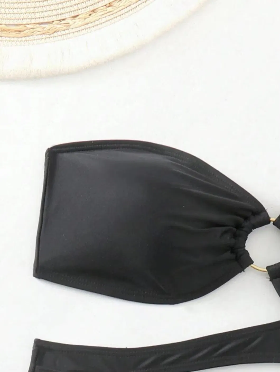 Two Pieces One Shoulder Cut out Bikini with O Ring
