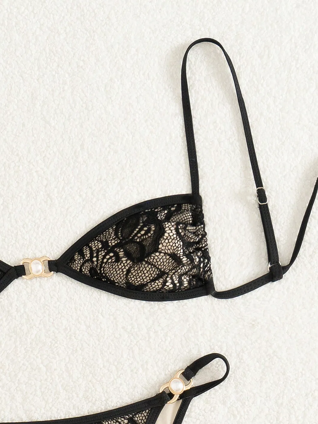 Lace Sexy Two Pieces Bikini with Pearl Charm