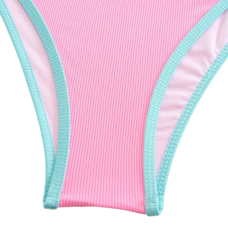 Hot Sale Contrast Kids Cute Three Pieces Children Swimwear with Tie Dye Mesh Cover up