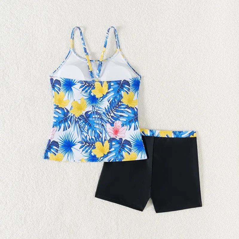 Children Printed High Quality Two Pieces Bikini Set with Boyshorts