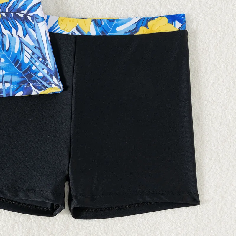 Children Printed High Quality Two Pieces Bikini Set with Boyshorts
