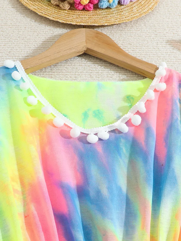 Designer Tie-Dye Tassel Colorful Children High Quality Cover-up