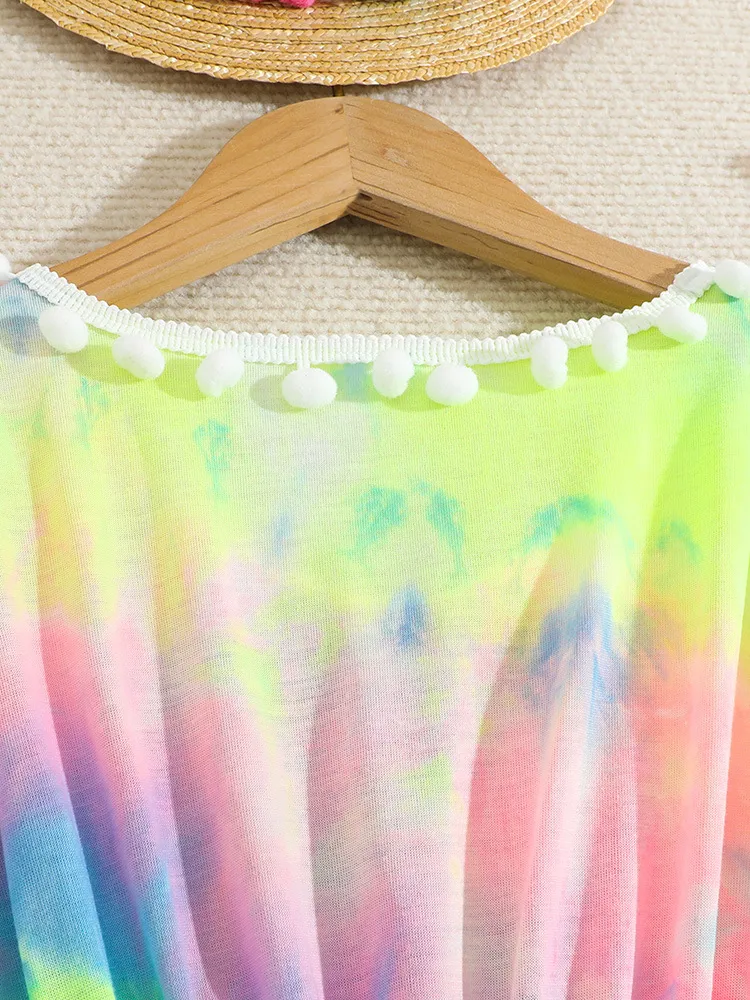 Designer Tie-Dye Tassel Colorful Children High Quality Cover-up