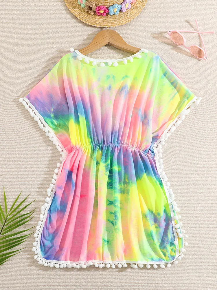 Designer Tie-Dye Tassel Colorful Children High Quality Cover-up