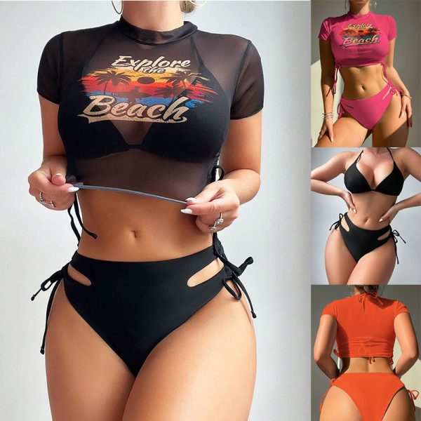 Beach Printing Three Pieces Swimsuits