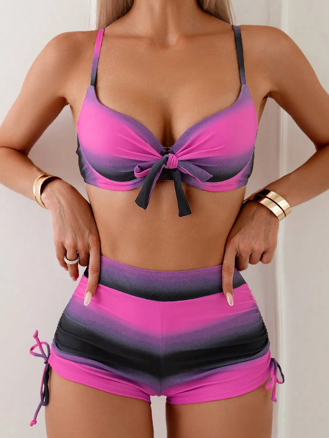 Ombre Two Piece Swimsuits with Boyshorts